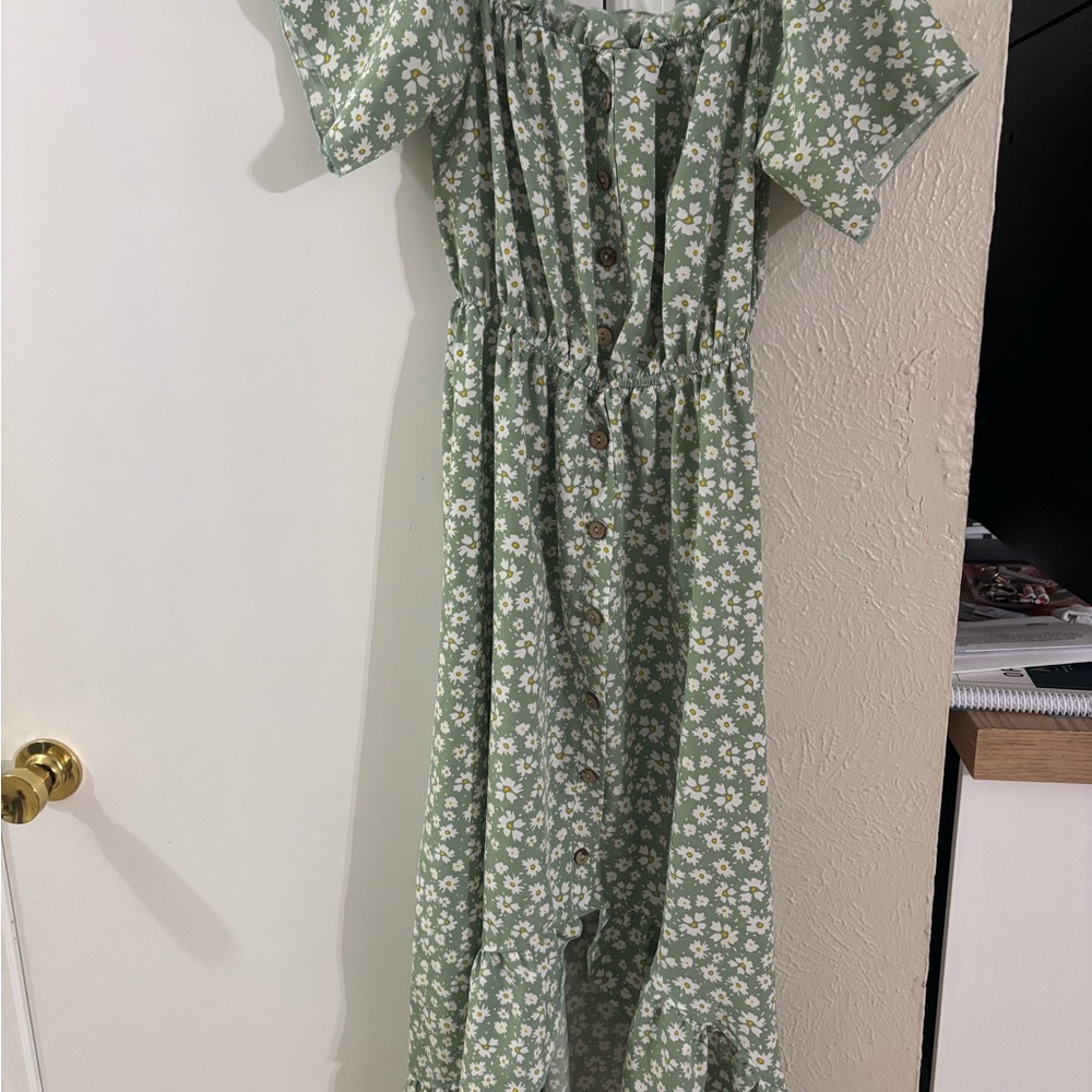 Fashion Nova Green Floral Maxi Dress